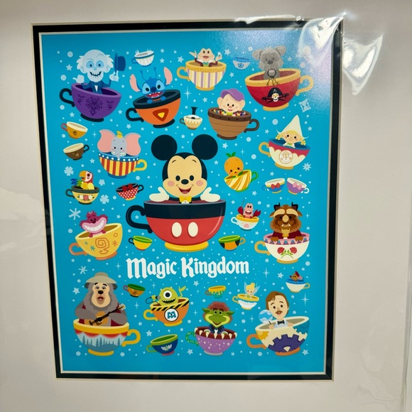 NWT. Disney Artist Print - Jerrod Maruyama - Magic Kingdom Cuties in tea cups - Picture 1 of 8